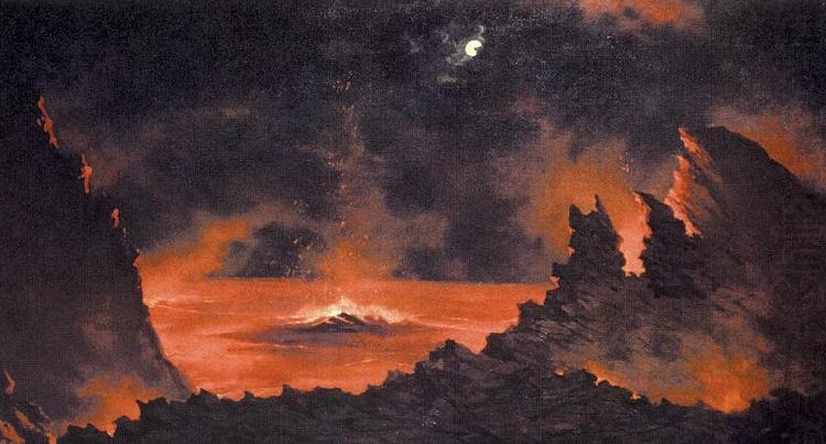 Jules Tavernier Volcano at Night oil painting picture